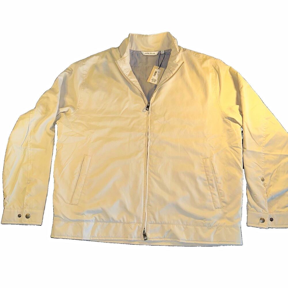 Peter Millar Bleecker Jacket Mens XL NWT Stone Cream White Windproof Jacket New